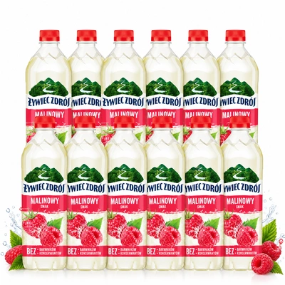 Żywiec Zdrój Napój niegazowany z nutą maliny ZESTAW 12 x 1,2 l