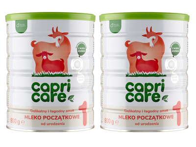 Capricare 1 - mleko początkowe od urodzenia, oparte na mleku kozim ZESTAW 2 x 800 g