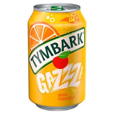 Tymbark Gazzzowany Napój gazowany mango pomarańcza w puszce 330 ml