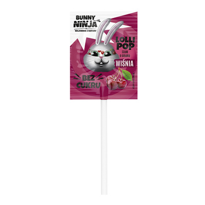 Bunny Ninja lizak owocowy LOSOWY SMAK bez cukru 1 sztuka 6 g 