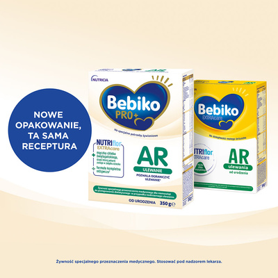 Bebiko Extracare AR Żywność specjalnego przeznaczenia dla niemowląt od urodzenia 350 g