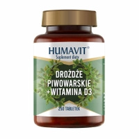 Humavit Suplement diety drożdże piwowarskie + witamina D3 250 tabletek