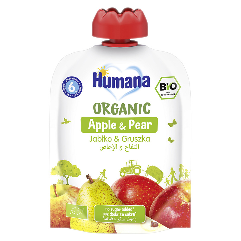 Humana Organic Mus jabłko & gruszka po 6. miesiącu 90 g KRÓTKA DATA