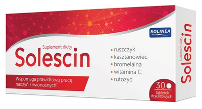 Solescin wsparcie krążenia rusztyk, kasztanowiec ŻYLAKI, PAJĄCZKI 30 tabletek