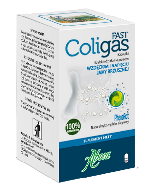 Aboca — Coligas Fast, Na Wzdęcia — 30 kapsułek