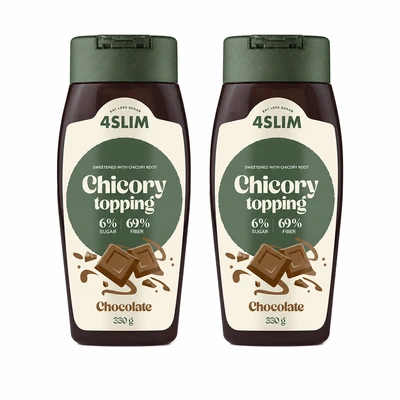 4Slim Słodzik z cykorii niskowęglowodanowy topping czekoladowy ZESTAW 2 x 330 g