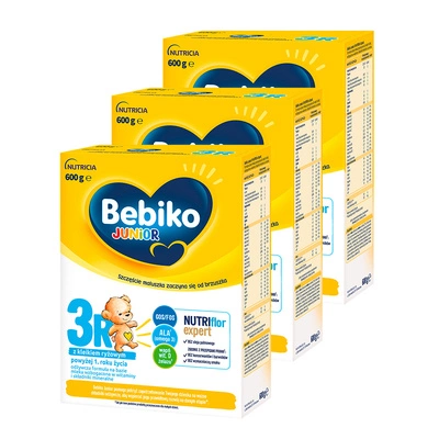 Bebiko Junior 3R Odżywcza formuła na bazie mleka dla dzieci powyżej 1. roku życia ZESTAW 3x600g