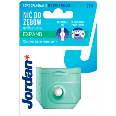 Jordan Expand Floss nić dentystyczna z fluorem woskowana miętowa 25 m