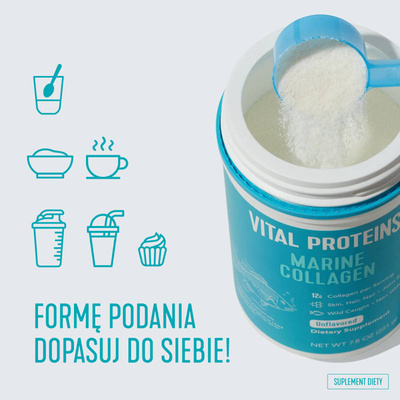 Vital Proteins Marine Collagen dla młodzieńczego wyglądu, kolagen rybi o neutralnym smaku 221g