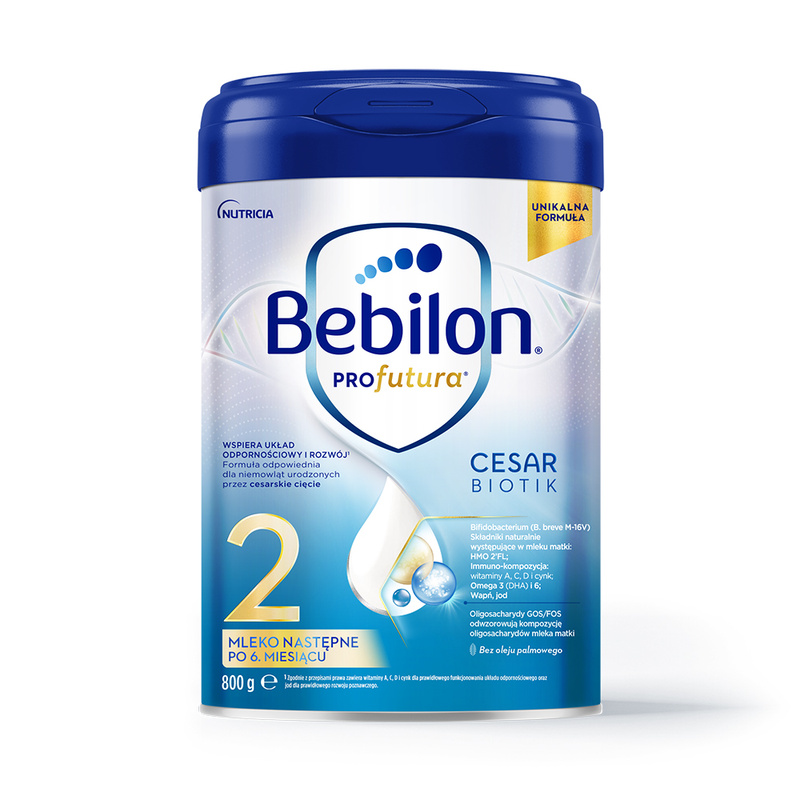 Bebilon PROfutura CESARBIOTIK 2 mleko następne po 6. miesiącu życia dla dzieci urodzonych przez cesarskie cięcie 800 g