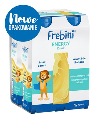 Frebini Energy Drink, smak bananowy, 24 x 200 ml. Żywność specjalnego przeznaczenia medycznego. Dla dzieci 1 - 12 lat