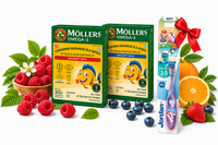 Möller’s Omega-3 rybki WYSOKA KONCENTRACJA żelki RÓŻNE SMAKI ZESTAW 2 x 27 sztuk + GRATIS!