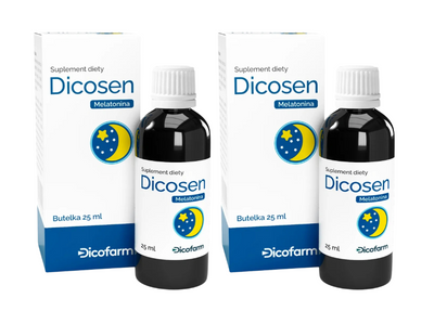 Dicosen NA DOBRY SEN zasypianie melatonina w kroplach ZESTAW 2 x 25 ml