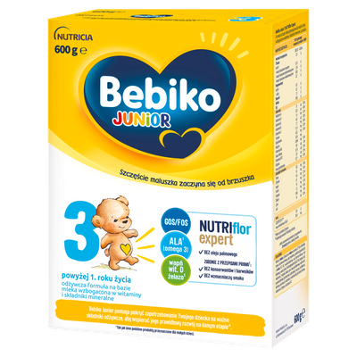 Bebiko Junior 3 Odżywcza formuła na bazie mleka dla dzieci powyżej 1. roku życia 3x600g