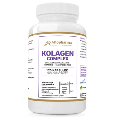 ALTO PHARMA kolagen complex (Seagarden®),Siarczan glukozaminy 2KCI, Witamina C, Kwas hialuronowy 120 kapsułek