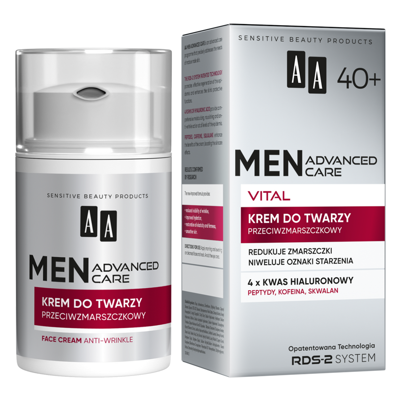 AA Men Advanced Care Vital 40+ Krem do twarzy przeciwzmarszczkowy 50 ml