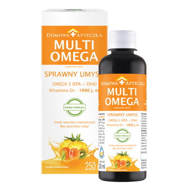 MultiOmega płyn KWASY OMEGA 3 smak owoców tropikalnych 250 ml	