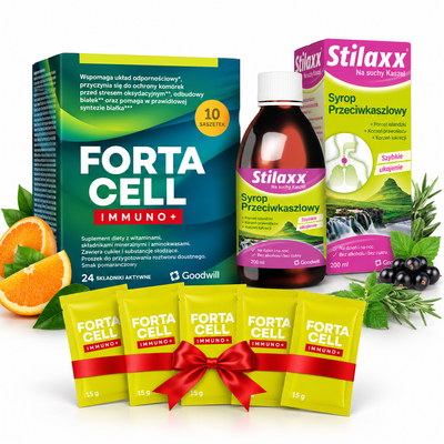 Goodwill Fortacell Immuno+ i syrop 200 ml ZESTAW NA ODPORNOŚĆ + GRATIS!