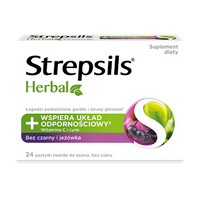 Strepsils Herbal Bez i Jeżówka 24 pastylki Ból gardła