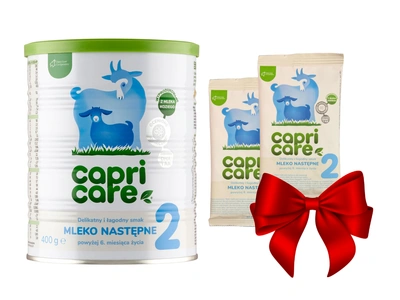 Capricare 2 - mleko następne, powyżej 6 miesiąca, oparte na mleku kozim 400 g + 2 SASZETKI GRATIS!