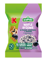 Kubuś Kupiec wafle ryżowe z polewą jogurtową z suszoną jagodą 32 g