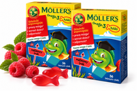 Moller's Omega-3 Rybki smak malinowy żelki odporność tran odporność ZESTAW 2 x 36 sztuk