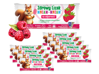 Zdrowy lizak dla dzieci mniam mniam z witaminami smak malinowy ZESTAW ŁEZKA 10 sztuk