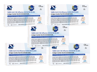 Deep Blue Test COMBO 5w1 COVID-19 Grypa A+B RSV Adenowirus ZESTAW 5 sztuk