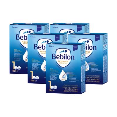 Bebilon 1 Pronutra Advance, mleko początkowe od urodzenia ZESTAW 5 x 550 g