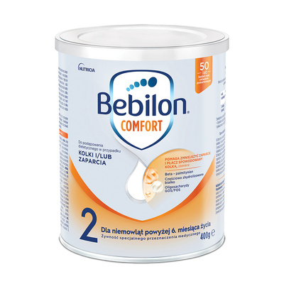 Bebilon Comfort 2 Żywność specjalnego przeznaczenia medycznego dla niemowląt od 6. miesiąca w przypadku kolki lub zaparcia 400 g