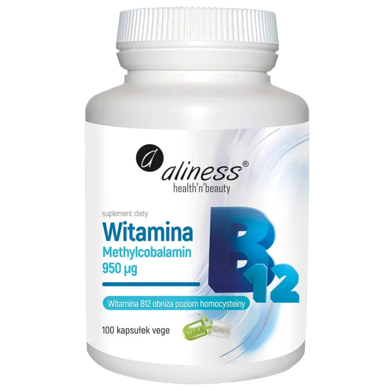 Aliness Witamina B12 Methylcobalamin 900 μg ZMĘCZENIE 100 kapsułek