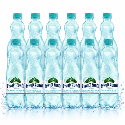 Żywiec Zdrój Delikatnie Musujący Woda źródlana ZESTAW 12 x 1,5 l