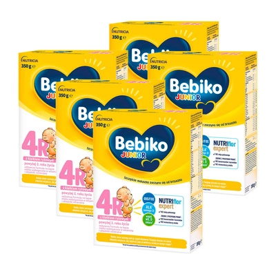 Bebiko Junior 4R Odżywcza formuła na bazie mleka dla dzieci powyżej 2. roku życia ZESTAW 5 x 350 g