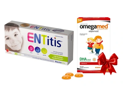 ENTitis dla dzieci powyżej 3 roku życia smak truskawkowy 30 pastylek do ssania + GRATIS!