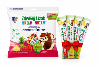 Zdrowy lizak dla dzieci mniam mniam z witaminami 3 sztuki + PREZENT + GRATIS!