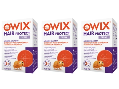 Owix Hair Protect spray na włosy chroniący przed wszawicą ZESTAW 3 x 100 ml