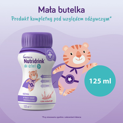 Nutridrink dla dzieci o smaku truskawkowym ZESTAW 16 x 125 ml