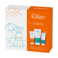 Zestaw wakacyjny Oillan Ochronna emulsja z filtrem SPF50 100ml + Żel 3w1 do mycia 200ml + Krem 75ml