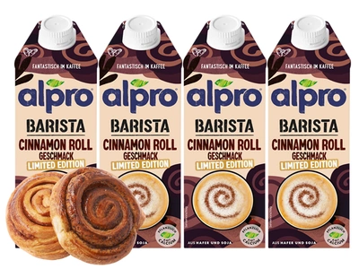 Alpro Barista Napój owsiano-sojowy o smaku bułeczki cynamonowej ZESTAW 4 x 750 ml