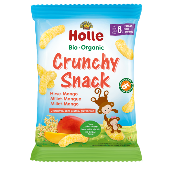 Holle chrupki jaglane z mango bez dodatku cukrów BEZGLUTENOWE od 8 miesiąca 25 g