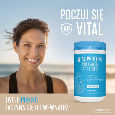 Vital Proteins Collagen Peptides dla młodzieńczego wyglądu, kolagen do picia o neutralnym smaku, 567g