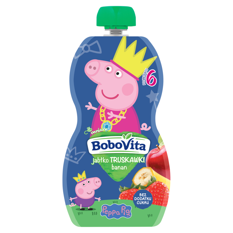 BoboVita Peppa Mus jabłko i truskawki z bananem po 6 miesiącu 100 g