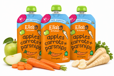 Ella's Kitchen BIO mus marchewka, jabłko i pasternak ZESTAW 3 x 120 g