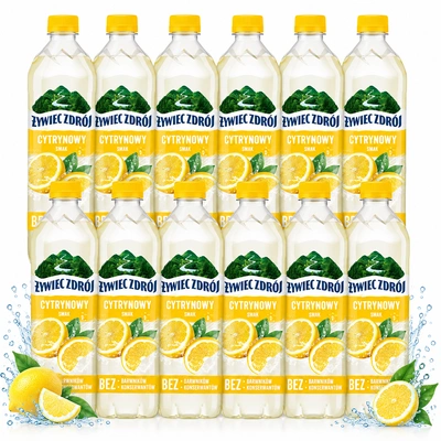 Żywiec Zdrój Napój niegazowany z nutą cytryny ZESTAW 12 x 1,2 l