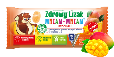 Zdrowy lizak dla dzieci mniam mniam z WITAMINAMI różne smaki mix ZESTAW ŁEZKA 8 sztuk