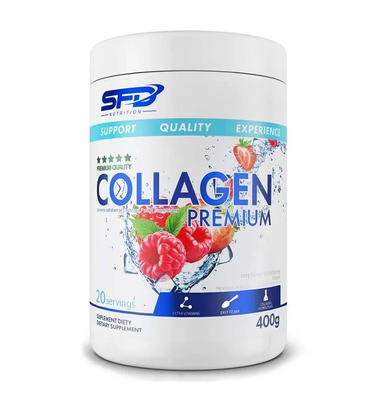 SFD collagen premium suplement o smaku malinowo - truskawkowym 400g