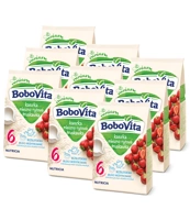 BoboVita Kaszka mleczno-ryżowa truskawka po 6 miesiącu ZESTAW 9x230g