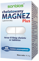 SANBIOS Magnez chelatowany plus 60 tabletek