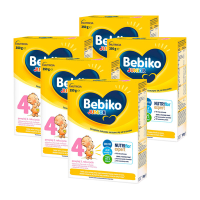 Bebiko Junior 4 Mleko modyfikowane proszek powyżej 2 roku życia ZESTAW 5 x 350 g