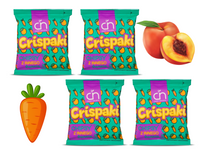 Crispy Natural marchew o smaku brzoskwiniowym - suszone kostki z marchwi ZESTAW 4 x 18 g